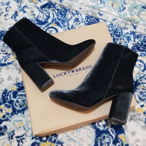 Lucky Brand Shoes - Lucky Brand Velvet Wesson Ankle Boot Dark Gray 9